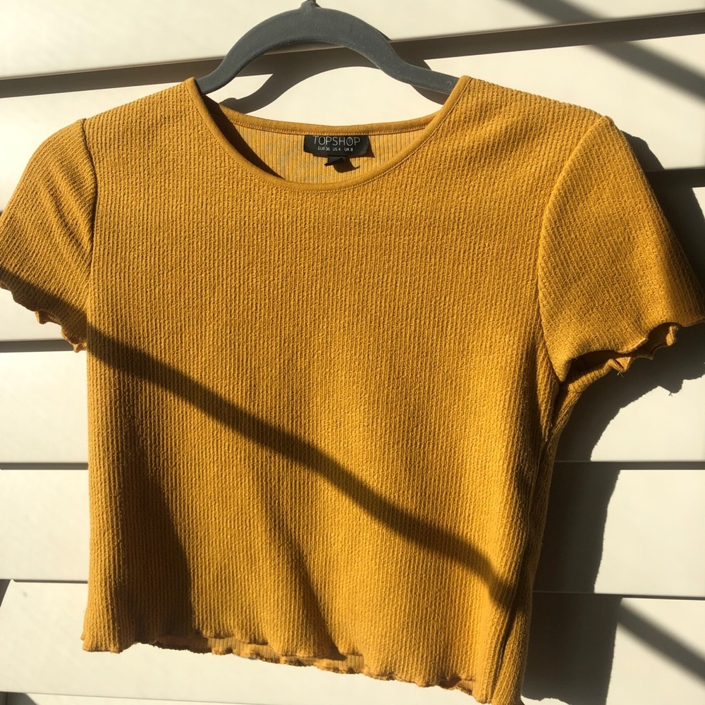 Crop Mustard Top Shop Shirt
